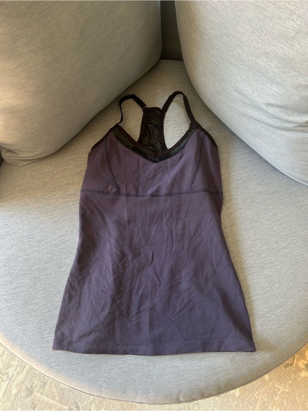 Beyond Yoga Athletic Stretchy Racerback Tank Top in Deep Purple
